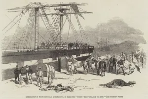Embarkation of the 11th Hussars at Kingstown, on Board the 'Tyrone' Troop-Ship Embarkation of the 11th Hussars at Kingstown, on Board the 'Tyrone' Troop-Ship