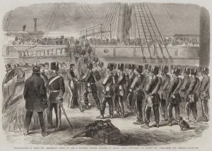 Embarkation at Woolwich, Yesterday Week, of the E Battery Fourth Brigade of Royal Field Embarkation at Woolwich, Yesterday Week, of the E Battery Fourth Brigade of Royal Field