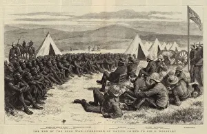 The End of the Zulu War, Surrender of Native Chiefs to Sir G Wolseley (engraving) The End of the Zulu War, Surrender of Native Chiefs to Sir G Wolseley (engraving)