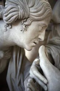 The Entombment and the swoon of the Virgin, detail of a head (stone) The Entombment and the swoon of the Virgin, detail of a head (stone)