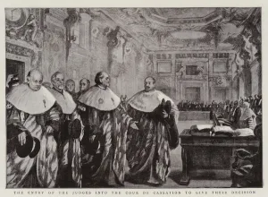 The Entry of the Judges into the Cour de Cassation to give their Decision (litho) The Entry of the Judges into the Cour de Cassation to give their Decision (litho)