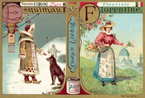 Eskimo woman and Florentine florist (chromolitho) Eskimo woman and Florentine florist (chromolitho)