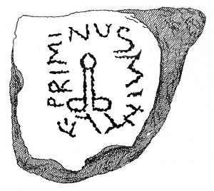 Ex-Voto to Priapus from the Roman fort of Burgodunum (engraving)