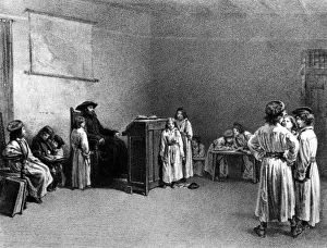 Examination in a French Jewish boys school (litho) Examination in a French Jewish boys school (litho)