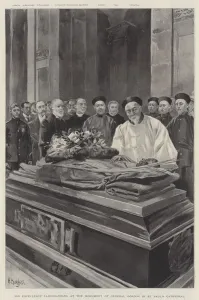 His Excellency Li-Hung-Chang at the Monument of General Gordon in St Paul's Cathedral (litho) His Excellency Li-Hung-Chang at the Monument of General Gordon in St Paul's Cathedral (litho)