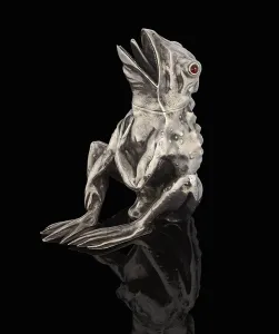 A Faberge gem-set silver pot in the form of a frog, 1890 (silver, gems) A Faberge gem-set silver pot in the form of a frog, 1890 (silver, gems)