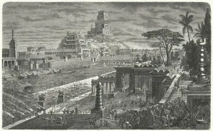 The fall of Babylon to the Persians, 540 BC (engraving) The fall of Babylon to the Persians, 540 BC (engraving)