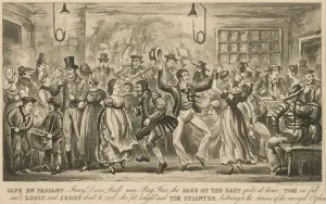 Fancy dress ball near Rag Fair (engraving) Fancy dress ball near Rag Fair (engraving)