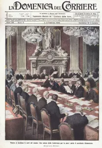 While the fate of the world is being decided (colour litho) While the fate of the world is being decided (colour litho)