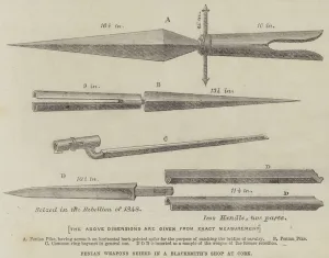 Fenian Weapons seized in a Blacksmith's Shop at Cork (engraving) Fenian Weapons seized in a Blacksmith's Shop at Cork (engraving)