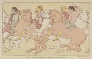 The Festival of Athene, Horsemen (colour litho) The Festival of Athene, Horsemen (colour litho)