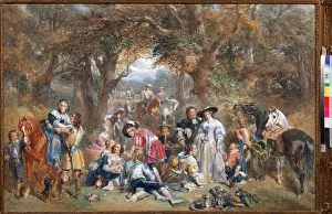 Fete champetre au temps de Charles II (1630-1685) - par John Frederick Tayler (1802-1889 Fete champetre au temps de Charles II (1630-1685) - par John Frederick Tayler (1802-1889