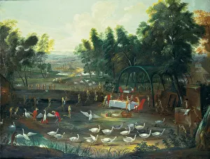 A fete champetre of foxes and swans (oil on canvas) A fete champetre of foxes and swans (oil on canvas)