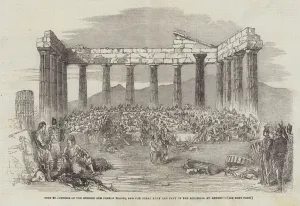Fete to Officers of the English and French Forces, and the Greek Army and Navy in the Acropolis, at Athens (engraving) Fete to Officers of the English and French Forces, and the Greek Army and Navy in the Acropolis, at Athens (engraving)