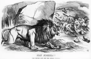 Fiat Justitia! The British Lion and the Afghan Wolves, cartoon from 'Punch' Magazine Fiat Justitia! The British Lion and the Afghan Wolves, cartoon from 'Punch' Magazine