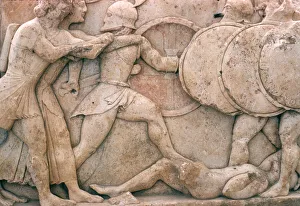 Fighting outside Troy, frieze from the Siphnian Treasury, c.525 BC (marble) Fighting outside Troy, frieze from the Siphnian Treasury, c.525 BC (marble)