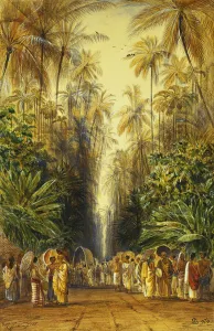 Figures on a Road Near Galle, Ceylon, (watercolour heightened with white) Figures on a Road Near Galle, Ceylon, (watercolour heightened with white)