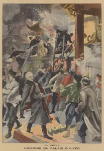 Fire at the Palace of the Empress in Beijing (colour litho) Fire at the Palace of the Empress in Beijing (colour litho)