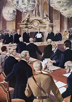 First World War: Opening of the Peace Conference opened on 18/01/1919 in the Salon de l' First World War: Opening of the Peace Conference opened on 18/01/1919 in the Salon de l'