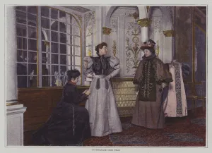 A fitting at Felix dressmakers, Paris (colour photo) A fitting at Felix dressmakers, Paris (colour photo)