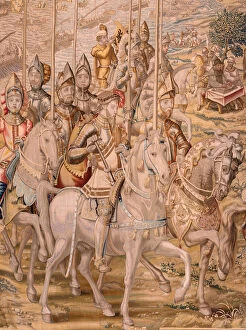 Maps Collection: Flemish tapestry. Series The Conquest of Tunis; Review of the Troops at Barcelona