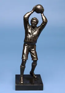 Footballer, part of a clock set (painted spelter) (see also 315475 & 315476 -315477) Footballer, part of a clock set (painted spelter) (see also 315475 & 315476 -315477)