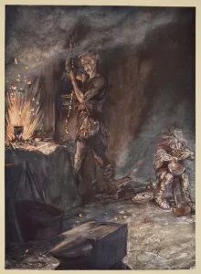 The forging of Nothung, illustration from Siegfried and the Twilight of the Gods' The forging of Nothung, illustration from Siegfried and the Twilight of the Gods'
