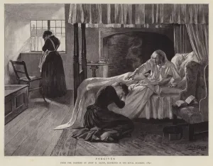 Forgiven, painting by John H Bacon exhibited at the Royal Academy in 1891 (litho) Forgiven, painting by John H Bacon exhibited at the Royal Academy in 1891 (litho)