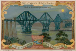 Forth Bridge over the Firth of Forth, Scotland (chromolitho) Forth Bridge over the Firth of Forth, Scotland (chromolitho)