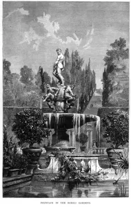 Fountain in the Boboli Gardens, published by Schribner, Welforf and Armstrong, New York Fountain in the Boboli Gardens, published by Schribner, Welforf and Armstrong, New York
