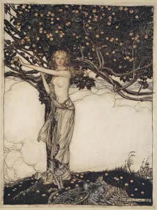 Freia, the fair one, illustration from The Rhinegold and the Valkyrie Freia, the fair one, illustration from The Rhinegold and the Valkyrie