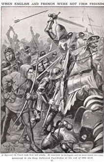 When the French and English Fought at Agincourt, illustration Newnes Pictorial Book of Knowledge, c.1920 (litho) When the French and English Fought at Agincourt, illustration Newnes Pictorial Book of Knowledge, c.1920 (litho)