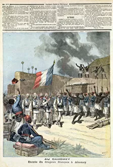 Abomey Collection: The French Flag Entering Abomey, from Le Petit Journal, 10th December 1892