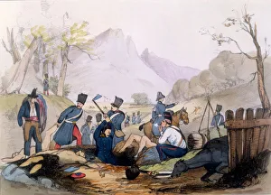 The French Foreign Legion Burying the Dead after Battle, 1837 (colour litho) The French Foreign Legion Burying the Dead after Battle, 1837 (colour litho)