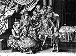 French king Henri IV with his wife Marie de Medicis and 2 of their children : the future Louis XIII and Elizabeth French king Henri IV with his wife Marie de Medicis and 2 of their children : the future Louis XIII and Elizabeth