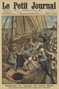French sailors boarding and capturing a Turkish sailing vessel carrying troops French sailors boarding and capturing a Turkish sailing vessel carrying troops
