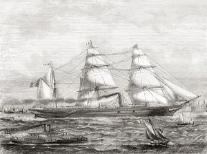 French steam powered transatlantic liner Pereire (1866-1888), from Les Merveilles de la Science French steam powered transatlantic liner Pereire (1866-1888), from Les Merveilles de la Science