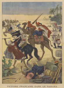 A French victory in the Sahara (colour litho) A French victory in the Sahara (colour litho)