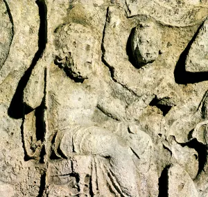 Frieze depicting King Priam and Hecuba (stone) (detail) Frieze depicting King Priam and Hecuba (stone) (detail)