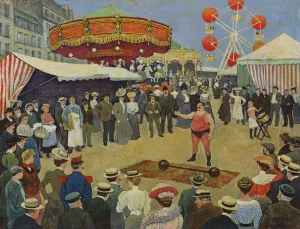 Fun Fair on The Paris Boulevards (colour litho) Fun Fair on The Paris Boulevards (colour litho)
