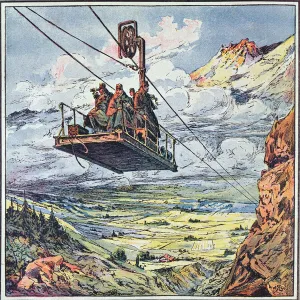 Funicular in the Italian Alps, 1916 (colour litho) Funicular in the Italian Alps, 1916 (colour litho)