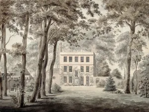 A Gardener working in the grounds of an elegant country house, 1788 (pencil, ink and w/c) A Gardener working in the grounds of an elegant country house, 1788 (pencil, ink and w/c)