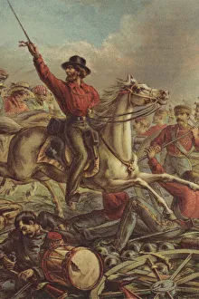 Garibaldi captures four French guns at Rome (colour litho) Garibaldi captures four French guns at Rome (colour litho)