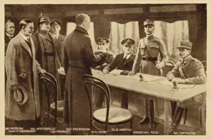 Gathering to sign the Armistice treaty (litho) Gathering to sign the Armistice treaty (litho)