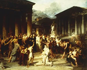 A Gathering before the Temple, (oil on canvas) A Gathering before the Temple, (oil on canvas)