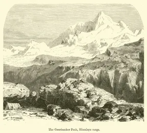 The Gaurisanker Peak, Himalaya range (engraving) The Gaurisanker Peak, Himalaya range (engraving)