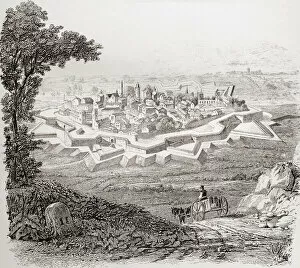 General appearance of a bastioned fortress, or Star Fort, from The National Encyclopaedia