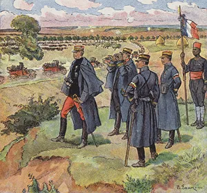 General Gallieni stopping the German advance on Paris at the Battle of the Marne, 1914 (colour litho) General Gallieni stopping the German advance on Paris at the Battle of the Marne, 1914 (colour litho)