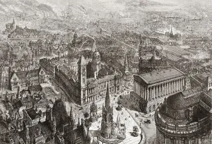 General view of Birmingham, West Midlands, England (engraving) General view of Birmingham, West Midlands, England (engraving)