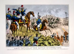 Genl. Taylor, at the Battle of Buena Vista, pub. 1847 (hand coloured litho) Genl. Taylor, at the Battle of Buena Vista, pub. 1847 (hand coloured litho)